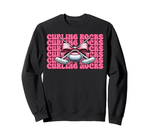 Curling Rocks Stone Player Kokettenbogen für Mädchen, Mama Sweatshirt von Womens Coquette Bow Curling Stone Player Gifts