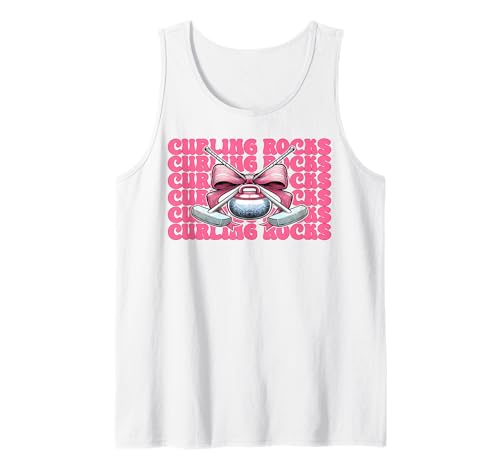 Curling Rocks Stone Player Kokettenbogen für Mädchen, Mama Tank Top von Womens Coquette Bow Curling Stone Player Gifts