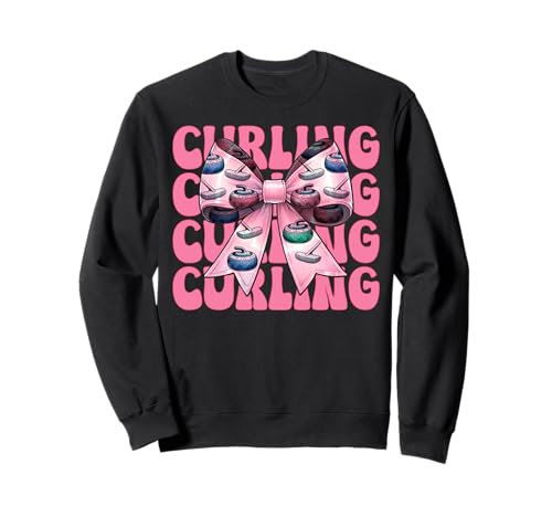 Curling Stone Player Kokettenbogen für Mädchen, Mama Sweatshirt von Womens Coquette Bow Curling Stone Player Gifts