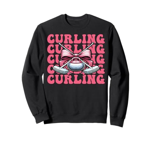 Curling Stone Player Kokettenbogen für Mädchen, Mama Sweatshirt von Womens Coquette Bow Curling Stone Player Gifts