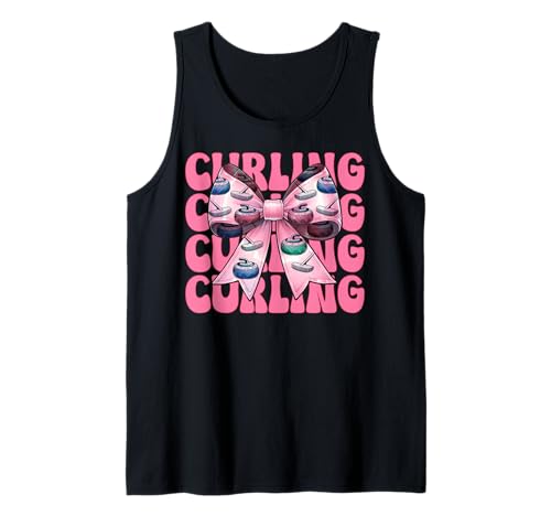 Curling Stone Player Kokettenbogen für Mädchen, Mama Tank Top von Womens Coquette Bow Curling Stone Player Gifts