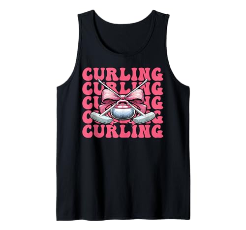 Curling Stone Player Kokettenbogen für Mädchen, Mama Tank Top von Womens Coquette Bow Curling Stone Player Gifts