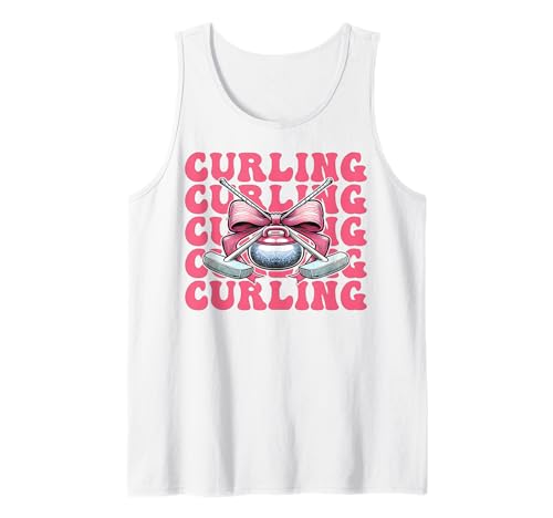 Curling Stone Player Kokettenbogen für Mädchen, Mama Tank Top von Womens Coquette Bow Curling Stone Player Gifts