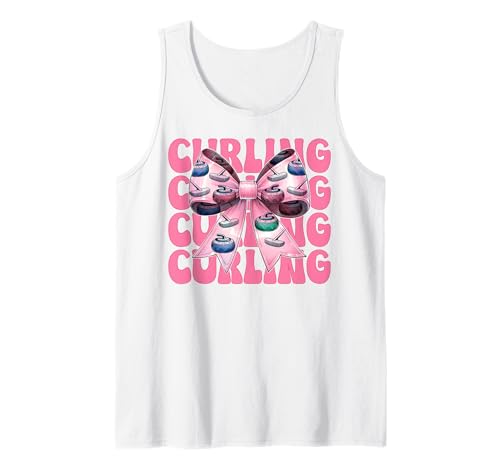 Curling Stone Player Kokettenbogen für Mädchen, Mama Tank Top von Womens Coquette Bow Curling Stone Player Gifts