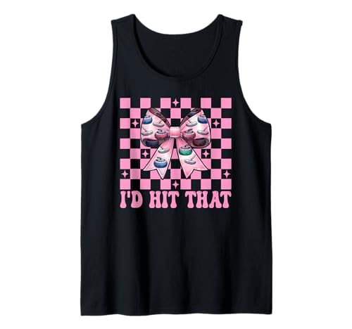 I'd Hit That Curling Stone Player Girl Mama Coquette Bow Tank Top von Womens Coquette Bow Curling Stone Player Gifts