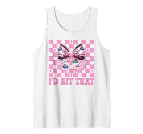 I'd Hit That Curling Stone Player Girl Mama Coquette Bow Tank Top von Womens Coquette Bow Curling Stone Player Gifts