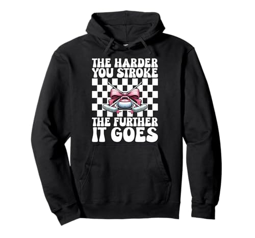 Je härter du streichelst, desto weiter geht es Curling Stone Girl Pullover Hoodie von Womens Coquette Bow Curling Stone Player Gifts