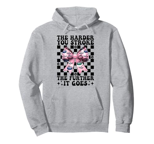 Je härter du streichelst, desto weiter geht es Curling Stone Girl Pullover Hoodie von Womens Coquette Bow Curling Stone Player Gifts