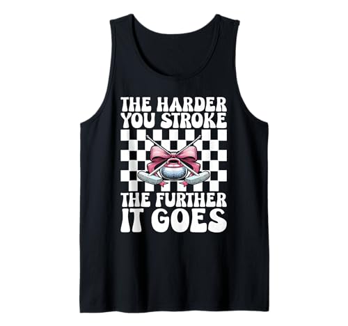 Je härter du streichelst, desto weiter geht es Curling Stone Girl Tank Top von Womens Coquette Bow Curling Stone Player Gifts