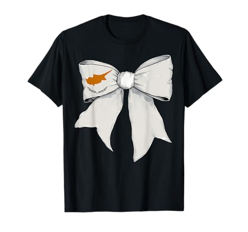 Schleifenband mit Zypern-Flagge für Mädchen T-Shirt Schleifenband mit Zypern-Flagge für Mädchen T-Shirt von Womens Coquette Bow Cyprus Heritage Flag Gifts