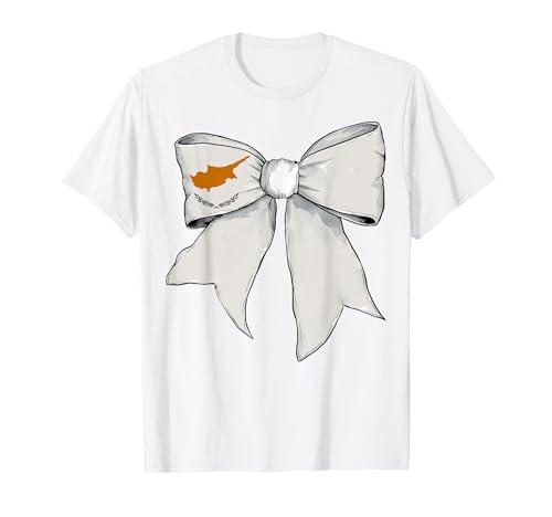 Schleifenband mit Zypern-Flagge für Mädchen T-Shirt Schleifenband mit Zypern-Flagge für Mädchen T-Shirt von Womens Coquette Bow Cyprus Heritage Flag Gifts