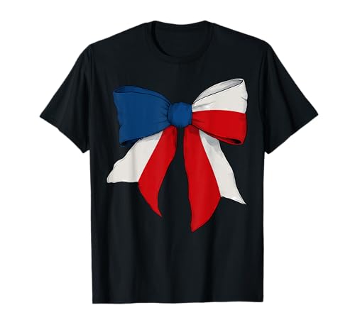 Schleifenband mit tschechischer Flagge für Mädchen T-Shirt Schleifenband mit tschechischer Flagge für Mädchen T-Shirt von Womens Coquette Bow Czechia Heritage Flag Gifts