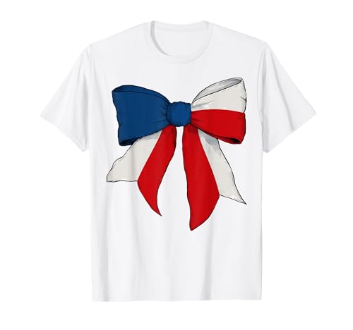 Schleifenband mit tschechischer Flagge für Mädchen T-Shirt von Womens Coquette Bow Czechia Heritage Flag Gifts