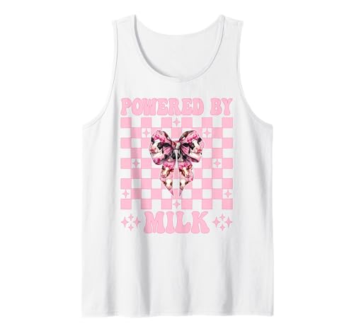 Angetrieben von Milk Dairy Farmer Cow Dairy Farming Girl Mom Tank Top von Womens Coquette Bow Dairy Farmer Cow Farming Gifts