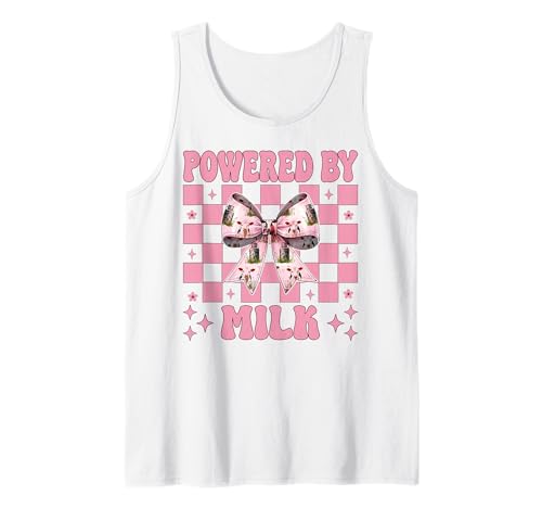 Angetrieben von Milk Dairy Farmer Cow Dairy Farming Girl Mom Tank Top von Womens Coquette Bow Dairy Farmer Cow Farming Gifts