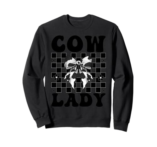 Cow Lady Dairy Farmer Cow Dairy Farming Girl Mom Kokette Sweatshirt von Womens Coquette Bow Dairy Farmer Cow Farming Gifts