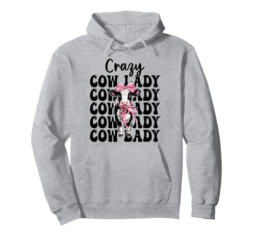 Crazy Cow Lady, lustige Milchbauerin, Kuh, Milchviehbetrieb, Mädchen, Mama Pullover Hoodie von Womens Coquette Bow Dairy Farmer Cow Farming Gifts
