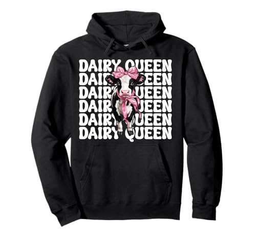 Dairy Queen Dairy Farmer Kuh Milch Landwirtschaft Mädchen Mama Kokette Pullover Hoodie von Womens Coquette Bow Dairy Farmer Cow Farming Gifts