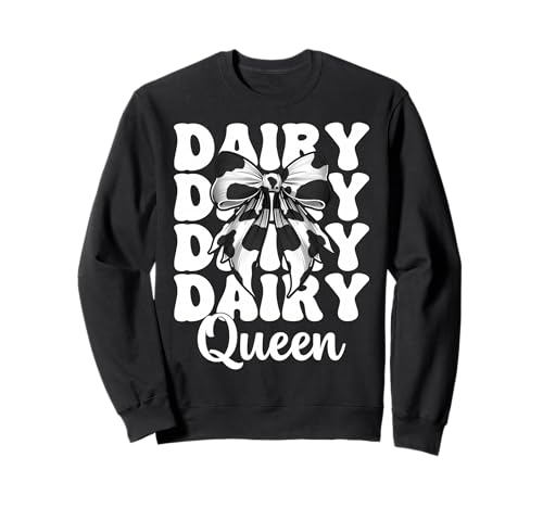 Dairy Queen Dairy Farmer Kuh Milch Landwirtschaft Mädchen Mama Kokette Sweatshirt von Womens Coquette Bow Dairy Farmer Cow Farming Gifts