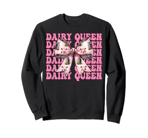 Dairy Queen Dairy Farmer Kuh Milch Landwirtschaft Mädchen Mama Kokette Sweatshirt von Womens Coquette Bow Dairy Farmer Cow Farming Gifts