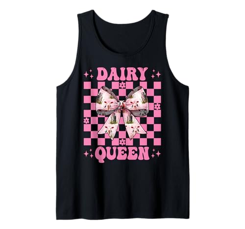 Dairy Queen Dairy Farmer Kuh Milch Landwirtschaft Mädchen Mama Kokette Tank Top von Womens Coquette Bow Dairy Farmer Cow Farming Gifts