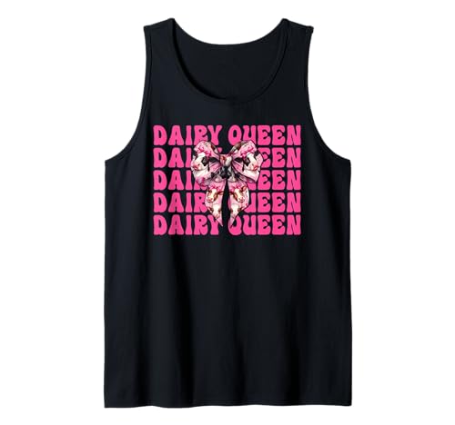Dairy Queen Dairy Farmer Kuh Milch Landwirtschaft Mädchen Mama Kokette Tank Top von Womens Coquette Bow Dairy Farmer Cow Farming Gifts