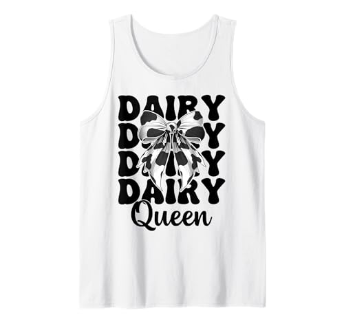 Dairy Queen Dairy Farmer Kuh Milch Landwirtschaft Mädchen Mama Kokette Tank Top von Womens Coquette Bow Dairy Farmer Cow Farming Gifts