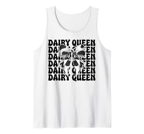 Dairy Queen Dairy Farmer Kuh Milch Landwirtschaft Mädchen Mama Kokette Tank Top von Womens Coquette Bow Dairy Farmer Cow Farming Gifts