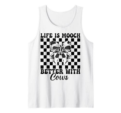 Das Leben ist Besser mit Kühen, Milchbauern, Mädchen aus der Kuhzucht Tank Top von Womens Coquette Bow Dairy Farmer Cow Farming Gifts