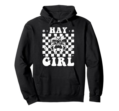 Hay Girl Lustiger Milchbauer Kuh Milch Landwirtschaft Kokette Bogen Pullover Hoodie von Womens Coquette Bow Dairy Farmer Cow Farming Gifts
