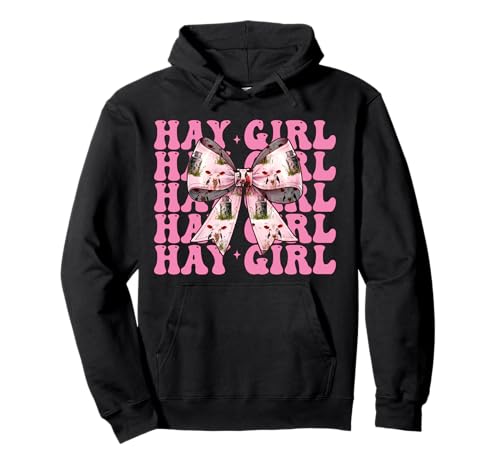 Hay Girl Lustiger Milchbauer Kuh Milch Landwirtschaft Kokette Bogen Pullover Hoodie von Womens Coquette Bow Dairy Farmer Cow Farming Gifts