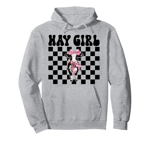 Hay Girl Lustiger Milchbauer Kuh Milch Landwirtschaft Kokette Bogen Pullover Hoodie von Womens Coquette Bow Dairy Farmer Cow Farming Gifts