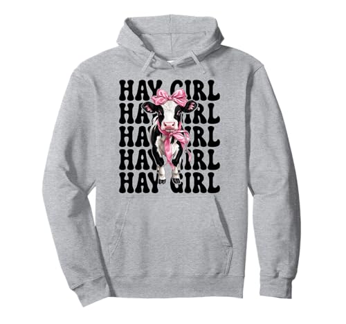 Hay Girl Lustiger Milchbauer Kuh Milch Landwirtschaft Kokette Bogen Pullover Hoodie von Womens Coquette Bow Dairy Farmer Cow Farming Gifts
