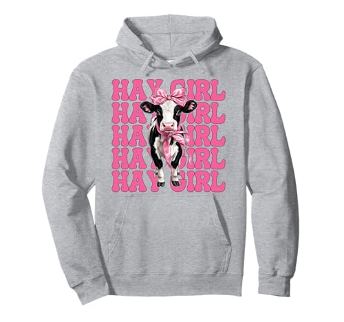 Hay Girl Lustiger Milchbauer Kuh Milch Landwirtschaft Kokette Bogen Pullover Hoodie von Womens Coquette Bow Dairy Farmer Cow Farming Gifts