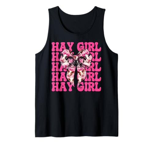 Hay Girl Lustiger Milchbauer Kuh Milch Landwirtschaft Kokette Bogen Tank Top von Womens Coquette Bow Dairy Farmer Cow Farming Gifts