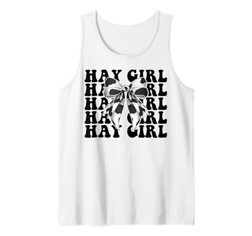 Hay Girl Lustiger Milchbauer Kuh Milch Landwirtschaft Kokette Bogen Tank Top von Womens Coquette Bow Dairy Farmer Cow Farming Gifts