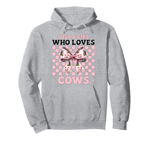 Just A Girl Who Loves Cows Milchbauer Kuhzucht Kokette Pullover Hoodie von Womens Coquette Bow Dairy Farmer Cow Farming Gifts