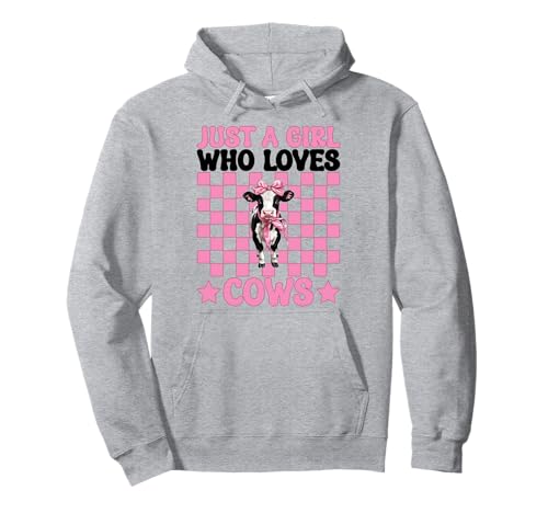 Just A Girl Who Loves Cows Milchbauer Kuhzucht Kokette Pullover Hoodie von Womens Coquette Bow Dairy Farmer Cow Farming Gifts