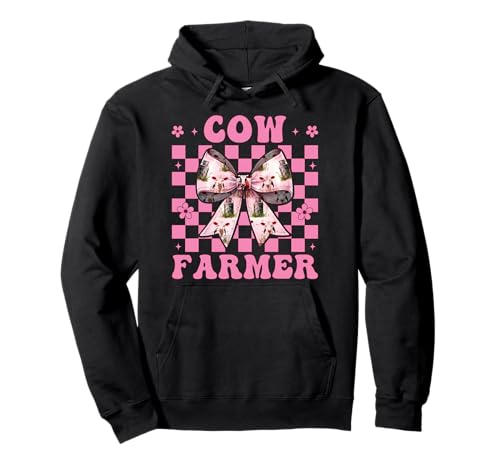 Kuhbauer Milchbauer Kuh Milchvieh Landwirtschaft Mädchen Mama Kokette Pullover Hoodie von Womens Coquette Bow Dairy Farmer Cow Farming Gifts