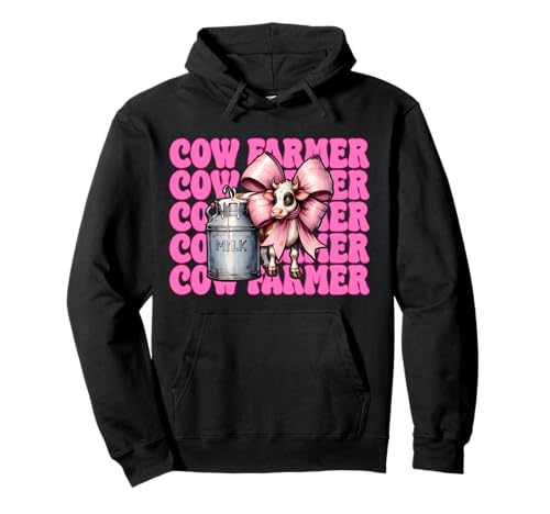 Kuhbauer Milchbauer Kuh Milchvieh Landwirtschaft Mädchen Mama Kokette Pullover Hoodie von Womens Coquette Bow Dairy Farmer Cow Farming Gifts