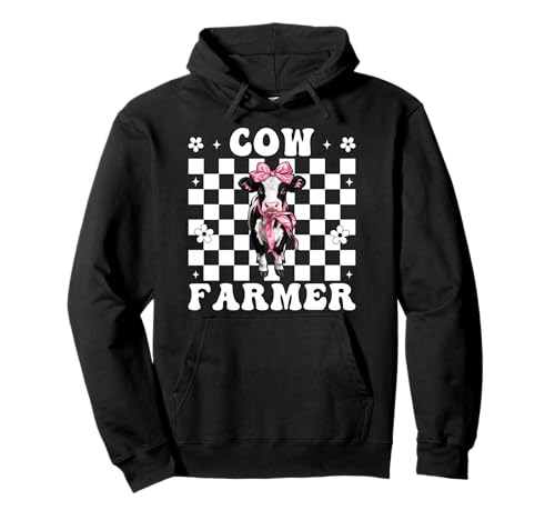 Kuhbauer Milchbauer Kuh Milchvieh Landwirtschaft Mädchen Mama Kokette Pullover Hoodie von Womens Coquette Bow Dairy Farmer Cow Farming Gifts