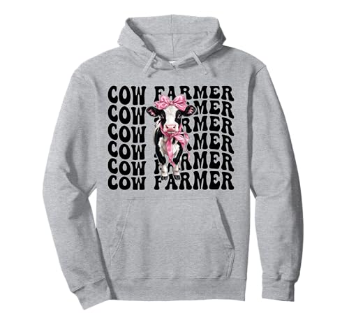 Kuhbauer Milchbauer Kuh Milchvieh Landwirtschaft Mädchen Mama Kokette Pullover Hoodie von Womens Coquette Bow Dairy Farmer Cow Farming Gifts