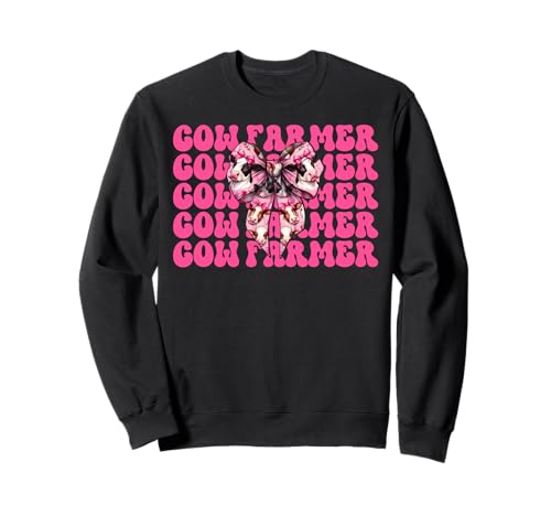 Kuhbauer Milchbauer Kuh Milchvieh Landwirtschaft Mädchen Mama Kokette Sweatshirt von Womens Coquette Bow Dairy Farmer Cow Farming Gifts