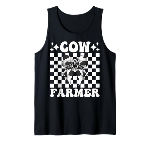 Kuhbauer Milchbauer Kuh Milchvieh Landwirtschaft Mädchen Mama Kokette Tank Top von Womens Coquette Bow Dairy Farmer Cow Farming Gifts
