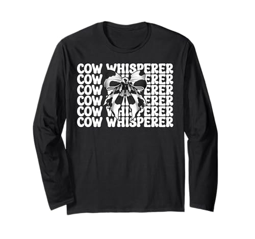 Kuhflüsterer Lustige Milchbauer Kuh Milchvieh Landwirtschaft Mädchen Mama Langarmshirt von Womens Coquette Bow Dairy Farmer Cow Farming Gifts
