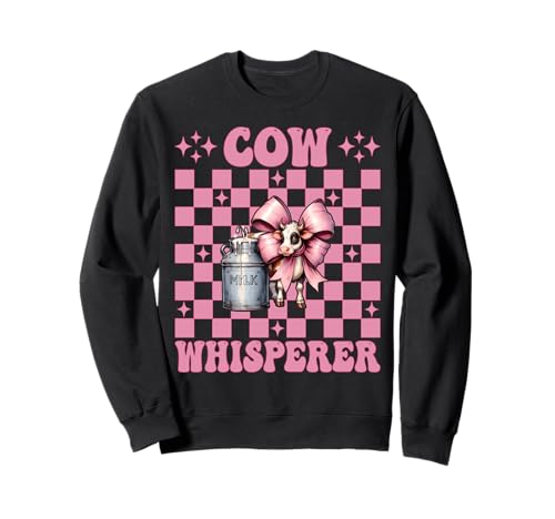 Kuhflüsterer Lustige Milchbauer Kuh Milchvieh Landwirtschaft Mädchen Mama Sweatshirt von Womens Coquette Bow Dairy Farmer Cow Farming Gifts