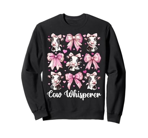 Kuhflüsterer Lustige Milchbauer Kuh Milchvieh Landwirtschaft Mädchen Mama Sweatshirt von Womens Coquette Bow Dairy Farmer Cow Farming Gifts
