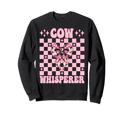 Kuhflüsterer Lustige Milchbauer Kuh Milchvieh Landwirtschaft Mädchen Mama Sweatshirt von Womens Coquette Bow Dairy Farmer Cow Farming Gifts