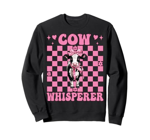 Kuhflüsterer Lustige Milchbauer Kuh Milchvieh Landwirtschaft Mädchen Mama Sweatshirt von Womens Coquette Bow Dairy Farmer Cow Farming Gifts