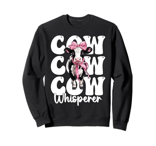 Kuhflüsterer Lustige Milchbauer Kuh Milchvieh Landwirtschaft Mädchen Mama Sweatshirt von Womens Coquette Bow Dairy Farmer Cow Farming Gifts